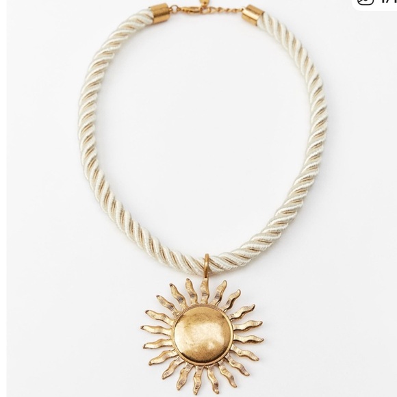 Zara Gold Sunburst Pendant Necklace - Picture 2 of 7